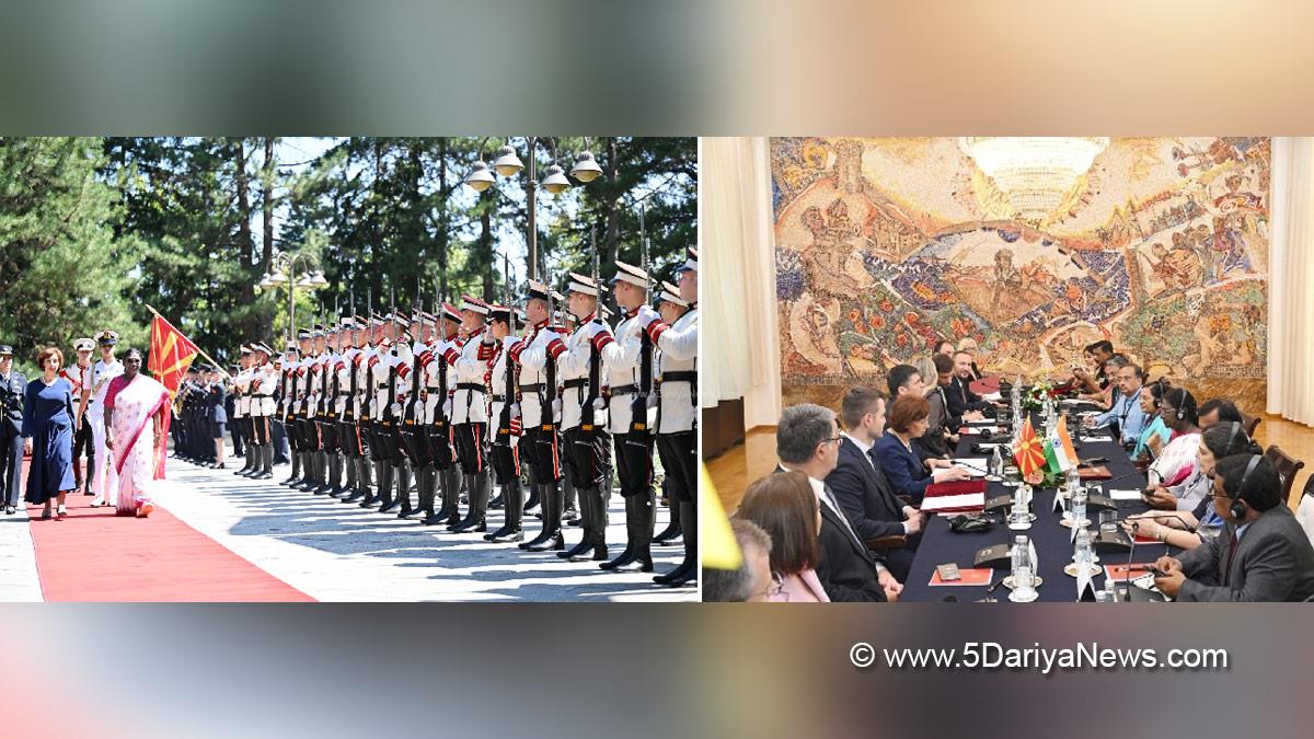 Droupadi Murmu, President of India, President, Indian President, Rashtrapati, Skopje, North Macedonia