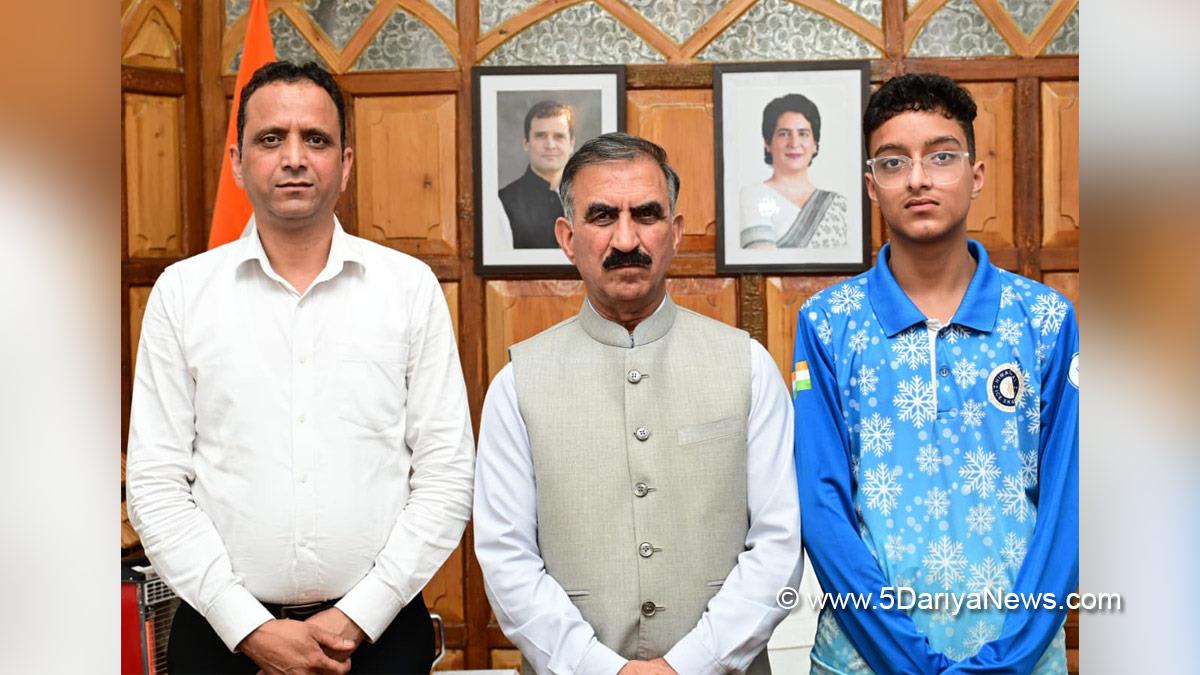 Sukhvinder Singh Sukhu, Thakur Sukhvinder Singh Sukhu, Himachal Pradesh, Himachal, Himachal Congress, Chief Minister of Himachal Pradesh, Himachal News, Latest Himachal News, Samarth Atri, Asian Short Track Ice Skating Trophy 2026
