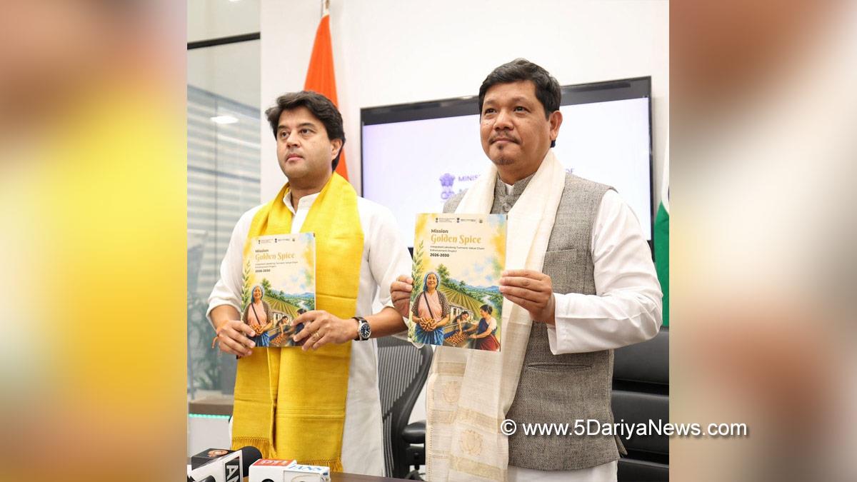 Jyotiraditya Scindia, Jyotiraditya Madhavrao Scindia, BJP, Bharatiya Janata Party, Conrad Kongkal Sangma, Conrad Sangma, Chief Minister of Meghalaya, Meghalaya, National Peoples Party