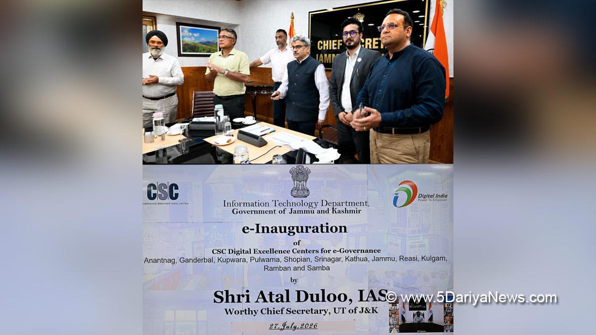 Atal Dulloo, Kashmir, Jammu And Kashmir, Jammu, Chief Secretary Kashmir