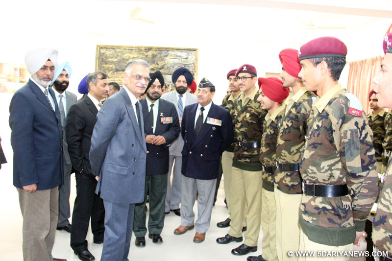 The Punjab Governor and Administrator, Union Territory, Chandigarh, Shivraj V. Patil interacting with cadets at Maharaja Ranjit Armed Forces Preparatory Institute,S.A.S.Nagar
