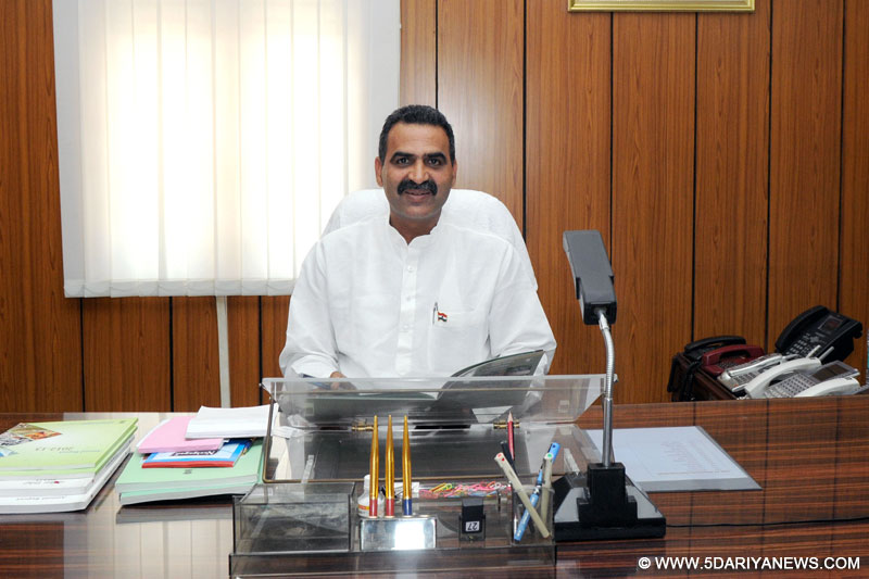 Dr. Sanjeev Kumar Balyan taking charge as the Minister of State for Agriculture, in New Delhi on May 28, 2014.