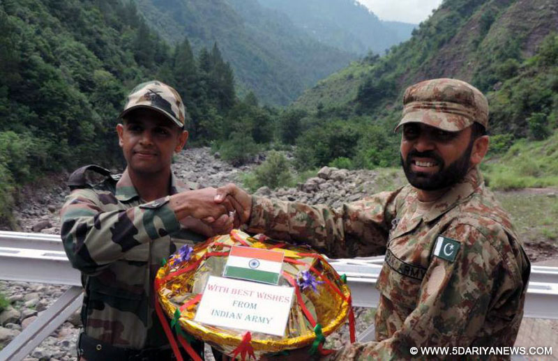 Indian and Pakistani troops deployed at Kaman Aman Setu and Tithwal celebrated Eid-ul-Fitr by exchanging sweets. In a brief ceremony, organized at Kaman Aman Setu at Uri and Tithwal at Tangdhar Jammu and Kashmir"s of Kupwara District, both Indian and Pakistani Armed Forces deployed on line of control greeted each other on the occasion of Eid-ul-Fitr and also exchanged sweets and pleasantries on July 29, 2014.
