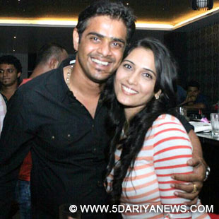 (A file photo) of Actress Mytriya Gowda with Karthik Gowda, Mytriya Gowda who filed complaint of rape and cheating against Karthik Gowda son of Union Minister DV Sadananda Gowda, alleging that he had married her secretly, in Bangalore on Aug. 30, 2014.