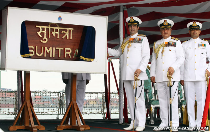 INS Sumitra Commissioned by Admiral RK Dhowan, chief of the Naval Staff at Chennai
