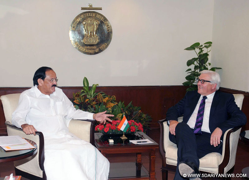 Frank-Walter Steinmeier meeting the M. Venkaiah Naidu, in New Delhi on September 08, 2014.