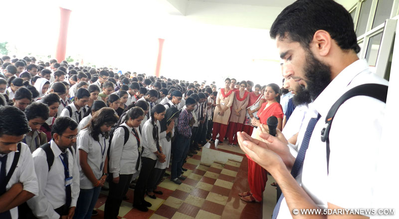 Aryans students offer special prayers for JK Flood affected people