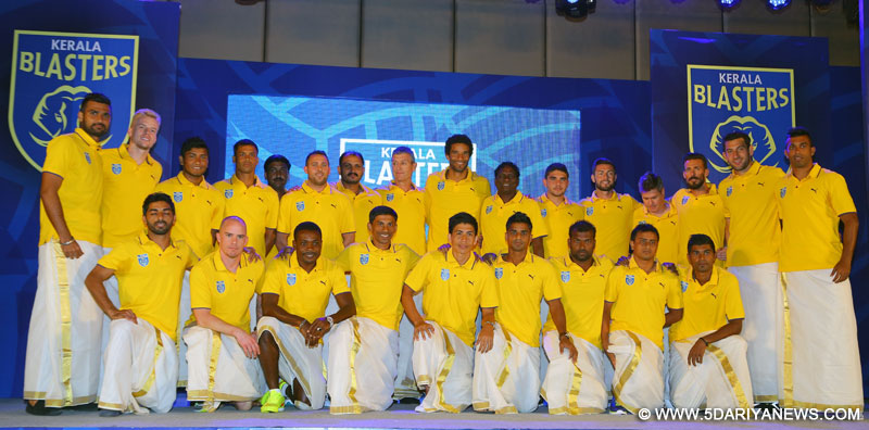 Team Kerala Blasters at the launch press conference of Logo of the Team in Kochi