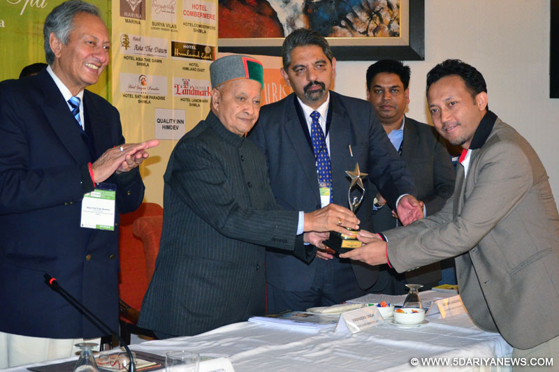 Basanta Raj Kumar, Ifs, Executive Director- Punjab Tourism Is Receiving The Award From Virbhadra Singh, Chief Minister Of Himachal Pradesh 