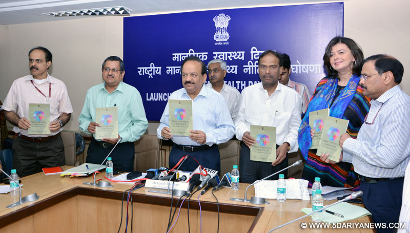 Dr. Harsh Vardhan launching the National Mental Health Policy, at a function, in New Delhi on October 10, 2014. 