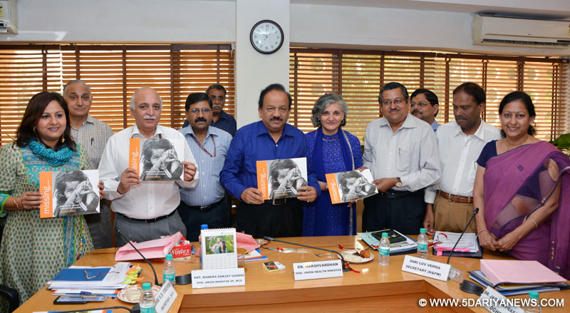 Dr. Harsh Vardhan releasing the book titled “Missing.. ”, published by the United Nations Population Fund (UNFPA)-India, during the 22nd meeting of the Central Supervisory Board (CSB) under PC and PNDT Act, in New Delhi on October 13, 2014. 
