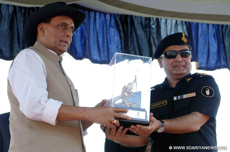 Rajnath Singh releasing a Journal ‘The Black Cat’, at the National Security Guard’s 30th Raising Day Celebration 2014