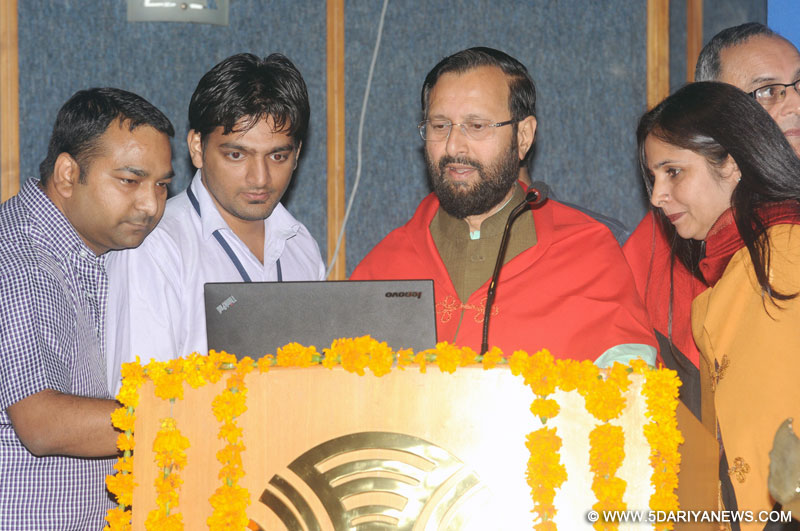 Prakash Javadekar addressing at the 47th Convocation and launch of Golden Jubilee Celebrations of Indian Institute of Mass Communication, in New Delhi on October 20, 2014. 