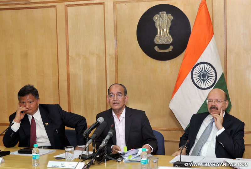 V.S. Sampath Press Conference regarding General Elections to the Legislative Assemblies of Jharkhand and Jammu & Kashmir, in New Delhi on October 25, 2014. 